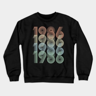 Vintage 1986 34th Birthday Gift Men Women Crewneck Sweatshirt